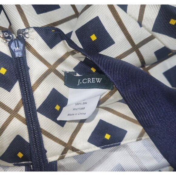 J Crew 100% Silk Geometric Halter Top Women's Size 6 - Picture 6 of 6